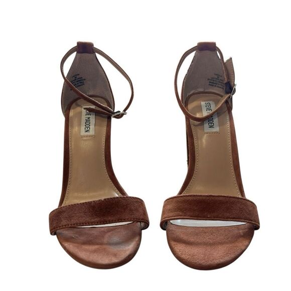 Steve Madden Chestnut Brown Carrson Dress Sandal Block Heel - Picture 5 of 12